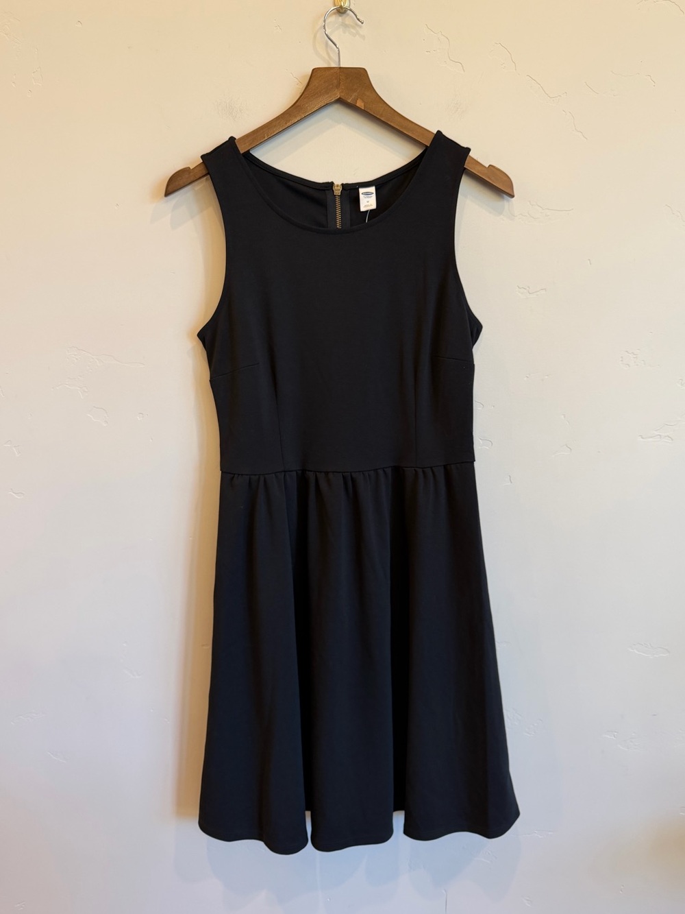 OLD NAVY Black Classic Fit & Flare Sleeveless Knit Dress